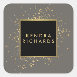 Adesivo Quadrado Faux Dourado Confetti espalhado em Cinzas modernas
