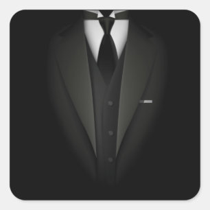 Adesivo Quadrado Faux Falso Tuxedo Suit top com Vest And tie
