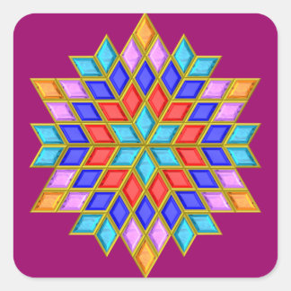 Adesivo Quadrado Faux Gemstone Star Quilt