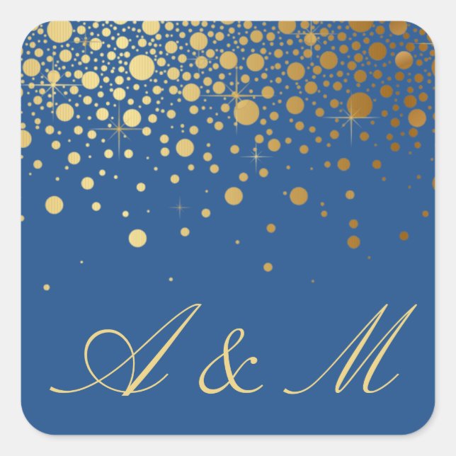 Adesivo Quadrado Faux Gold Foil Confetti Pontos Sticker III (Frente)
