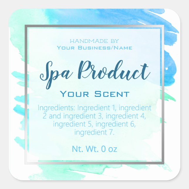 Adesivo Quadrado Faux Silver Foil Fabricada Manualmente Spa Negócio (Frente)
