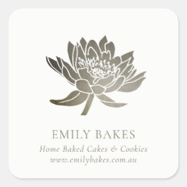 ADESIVO QUADRADO FAUX SILVER LOTUS FLORINESS PROFISSIONAL