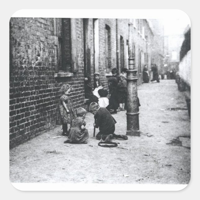 Adesivo Quadrado Favelas de Londres (Frente)