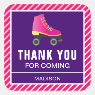 Adesivo Quadrado Favor da Festa de aniversário de Rastreamento do C