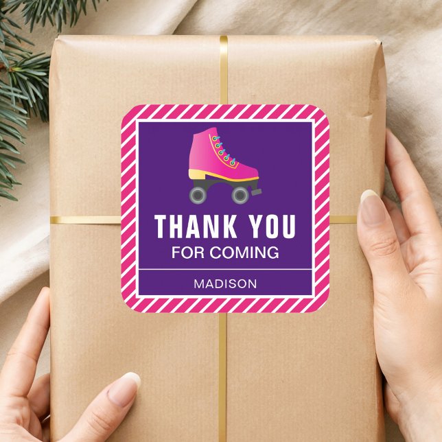 Adesivo Quadrado Favor da Festa de aniversário de Rastreamento do C (Criador carregado)