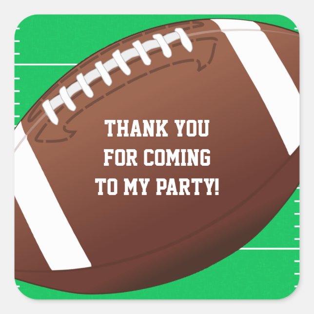 Adesivo Quadrado Favor da Festa de aniversário do Futebol (Frente)