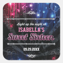 Adesivo Quadrado Favor das Luzes Brilhantes de Magic Neon