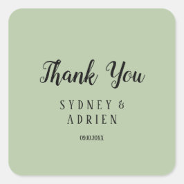 Adesivo Quadrado Favor de agradecimento de casamento simples minima