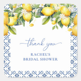 Adesivo Quadrado Favor de agradecimento italiano mediterrâneo em aq