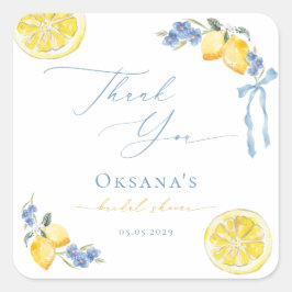 Adesivo Quadrado Favor de Agradecimento para Chá de Noiva Italiano