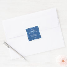 Favor de casamento estilo selo postal vintage