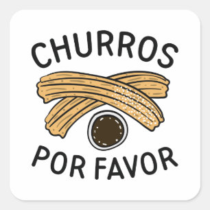Adesivo Quadrado Favor de Churros Por