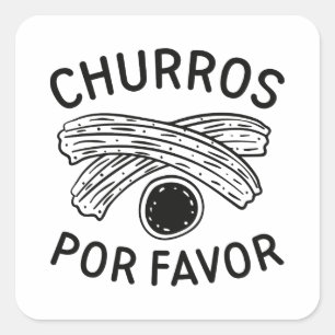 Adesivo Quadrado Favor de Churros Por