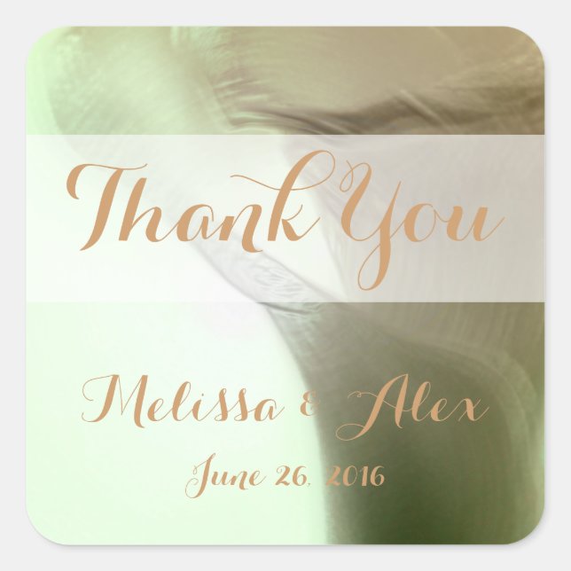 Adesivo Quadrado Favor de Detalhe da Flor Romântica (Frente)