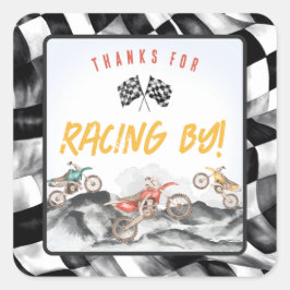 Adesivo Quadrado Favor de Festa de aniversário de moto