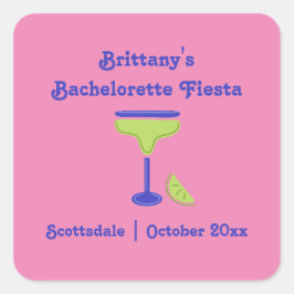 Adesivo Quadrado Favor de festa de solteira Margarita Lime