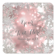 Favor de Floco de Neve de Inverno Prata Rosa