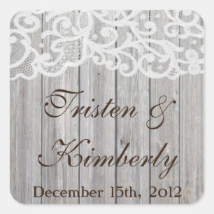 Adesivo Quadrado Favor de Sapatos de Cavalo de Pau no Campo de Lace