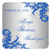 Favor do Casamento Flourish Real Blue Silver