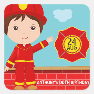 Adesivo Quadrado Favor do Convidado de Festas de aniversário do Bo