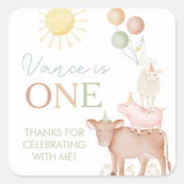 Adesivo Quadrado Favor do Partido do Parque de Barcos primeiros ani