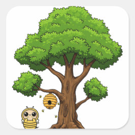 Adesivo Quadrado Favor do Partido Honeybee