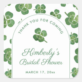 Adesivo Quadrado Favor do Tema Irlandês Verde E Branco