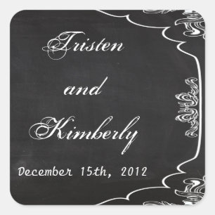 Adesivo Quadrado Favor Stickers Moderno Chalkboard Vintage Victoria