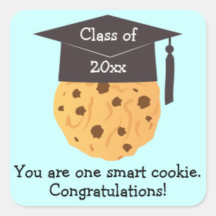 Adesivo Quadrado Favoritos de Graduação de Cookie Inteligente