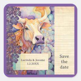 Adesivo Quadrado Fazenda Box Vaca Salva a data