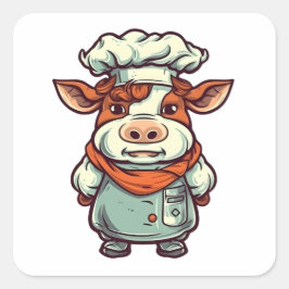 Adesivo Quadrado Fazenda de carne de vaca