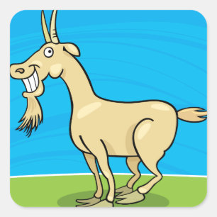 Adesivo Quadrado Fazenda de Cartoon de Capim Sorridente