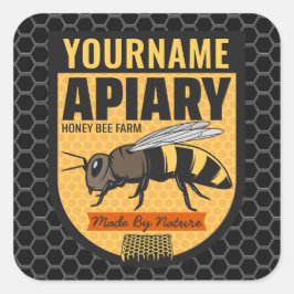 Adesivo Quadrado Fazenda de colmeias apiárias de abelhas melíferas 