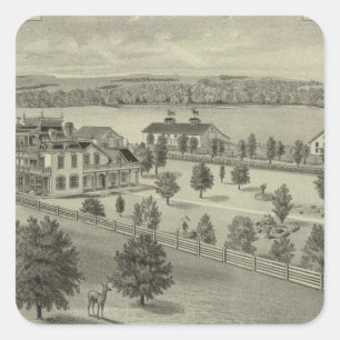 Adesivo Quadrado Fazenda do lugar do parque dos cervos, cidade