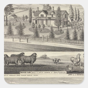 Adesivo Quadrado Fazenda do pomar, alojamento de Somerville