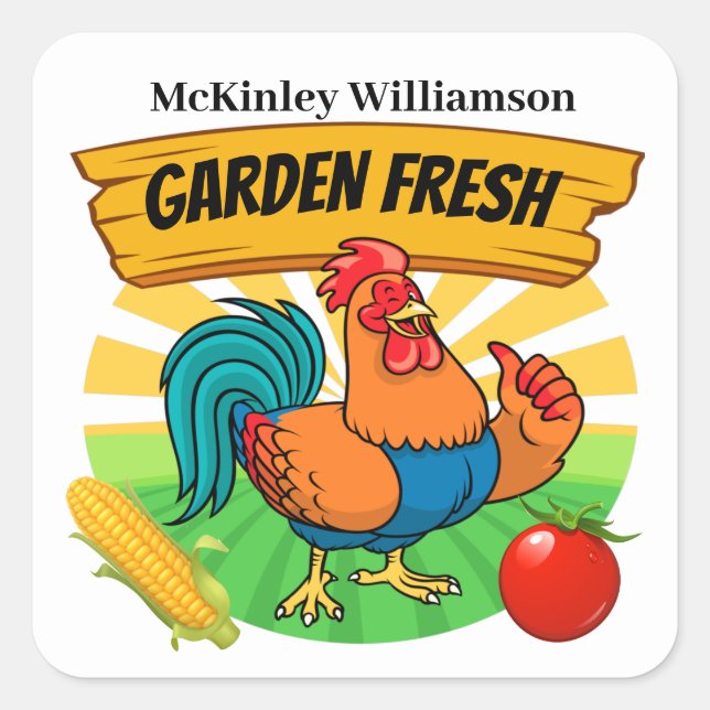 Adesivo Quadrado Fazenda Fresca (Frente)