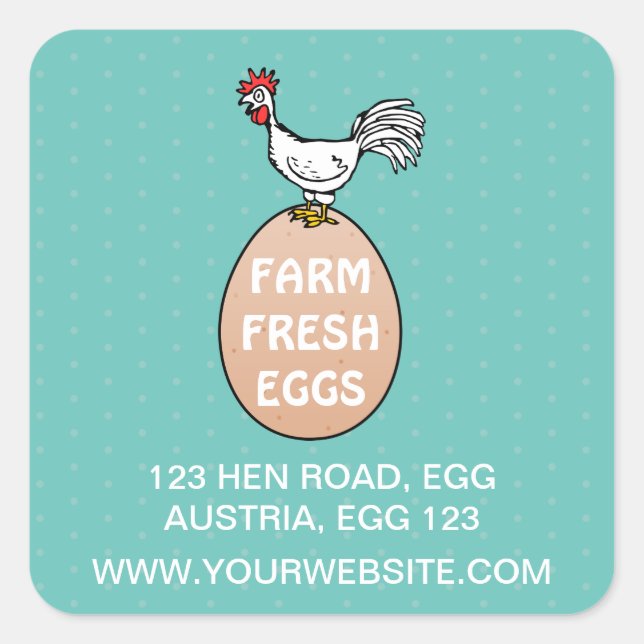 Adesivo Quadrado Fazenda fresca (Frente)