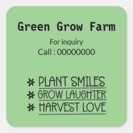 Adesivo Quadrado Fazenda verde Carimbo de pesquisa n.º quadrado