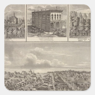 Adesivo Quadrado Fazendas de Atlântico, de Iowa & bldgs