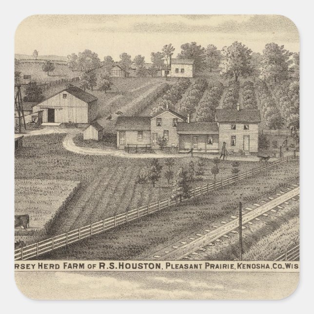 Adesivo Quadrado Fazendas leiteiras de RS Houston e WC White (Frente)