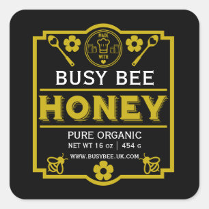 Adesivo Quadrado Fazendeiros vendem Honey Jar