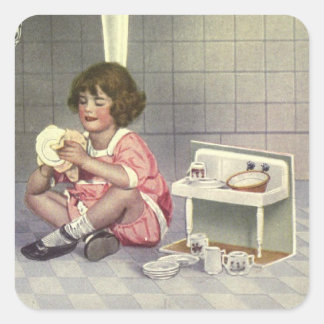 Adesivo Quadrado Fazendo pratos