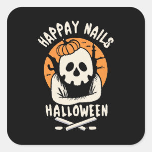 Adesivo Quadrado Fazendo Unhas Bootiful Halloween