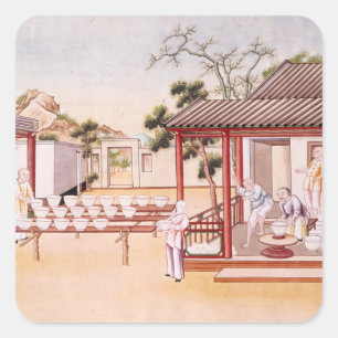 Adesivo Quadrado Fazer da porcelana (w/c no papel)