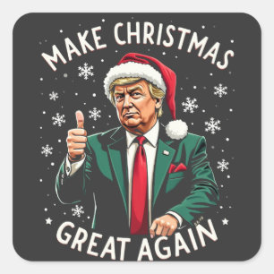 Adesivo Quadrado Fazer Excelente De Natal Novamente Feio Trump Do S