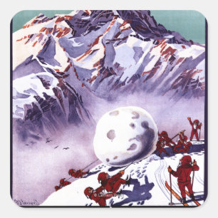 Adesivo Quadrado Fazer Gnomos Giant Snowball