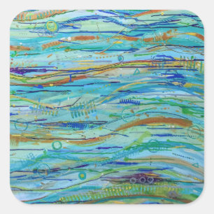 Adesivo Quadrado Fazer Waves Stickers