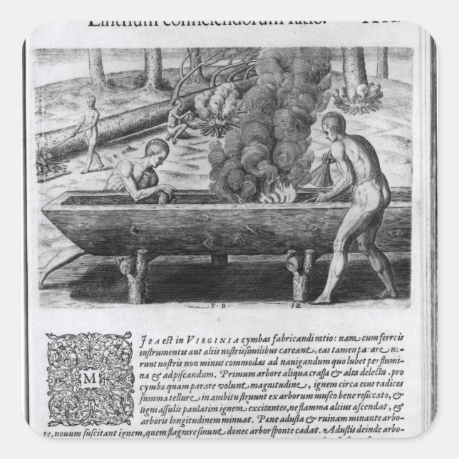 Adesivo Quadrado Fazeres índios dugout (Frente)