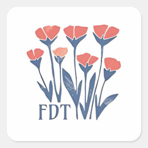 Adesivo Quadrado FDT Floral Wreath Feminina Subtil Boho Anti-Trump