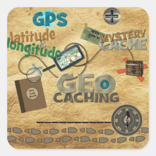 Adesivo Quadrado Febre de Geocache - Personalizar